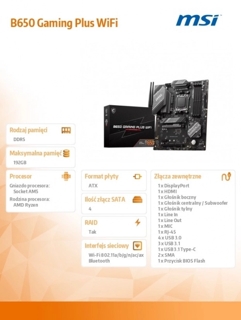 Carte mère MSI B650 Gaming Plus WiFi