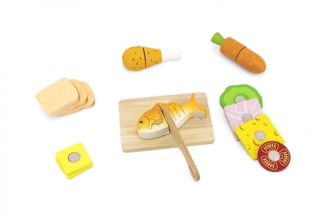 Repas en bois à découper