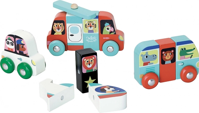 Assemblage créatif de 4 moyens de transport