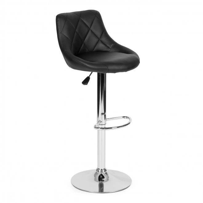 Chaise de bar, repose-pied pivotant, réglable en hauteur, chrome, cuir écologique