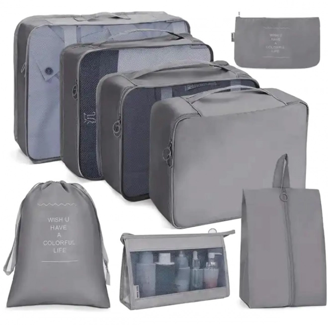Bq73a organisateur de voyage 8 pcs gris