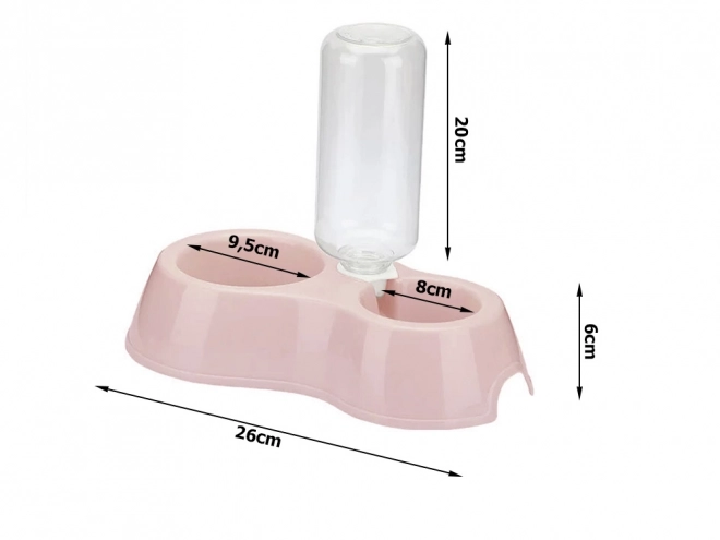 Double bol avec distributeur d'eau pour chiens et chats