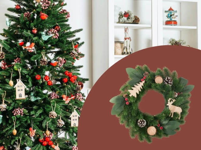 Couronne de Noël LED avec décorations