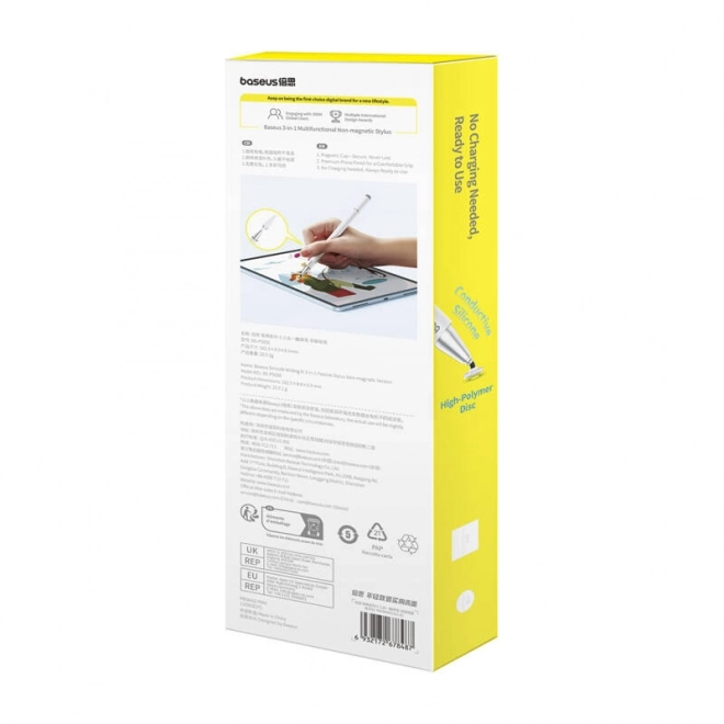 Stylus Baseus Smooth Writing III 3v1 non-magnétique blanc