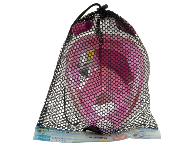 Masque complet pliable avec tuba S/M rose