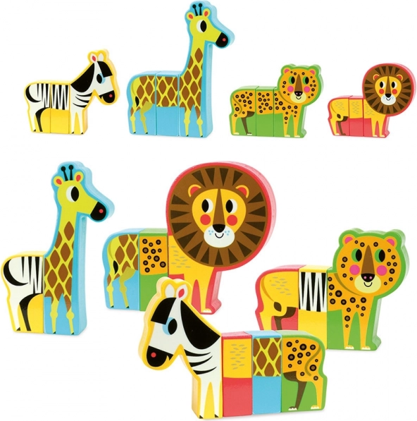 vilac puzzle magnétiques en bois joyeux safari
