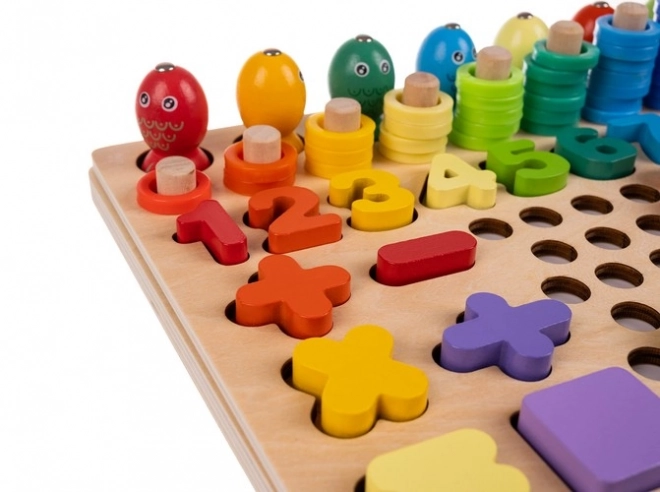 Puzzle en bois à mosaïque avec billes