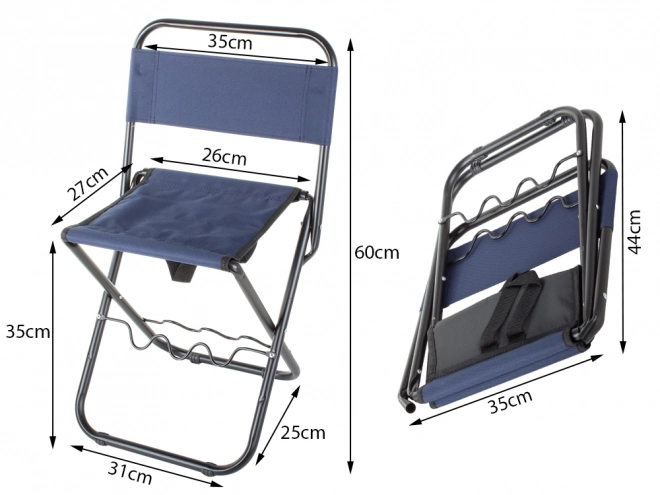 Chaise de pêche pliante avec dossier et poignée