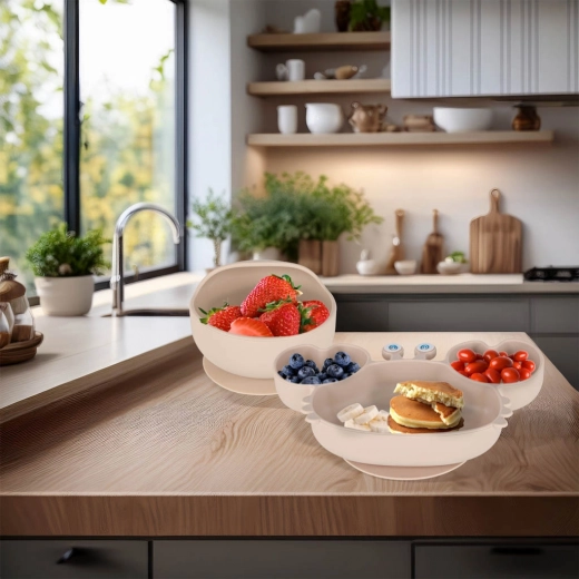 Bol et assiette stables avec ventouse