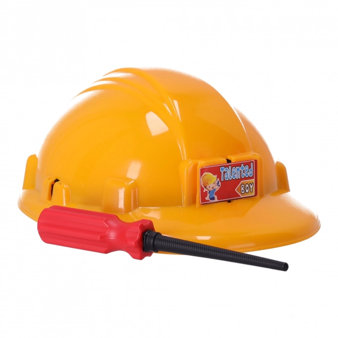 Ensemble de petit bricoleur avec casque et outils