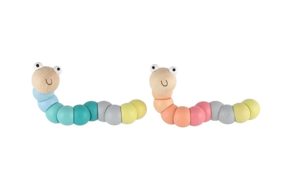 Chenille articulée en bois 16 cm