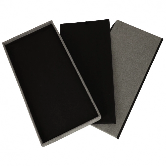 Pufa pliable grise avec espace de rangement 76x38x38 cm