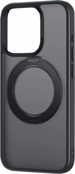 Coque de téléphone avec support Baseus SkyRing 360° pour iPhone 15 + verre trempé et kit de nettoyage (noir)