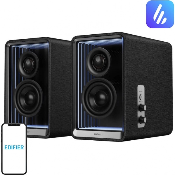 Edifier QR65 enceintes de bureau noires avec son Hi‑Res et charge rapide