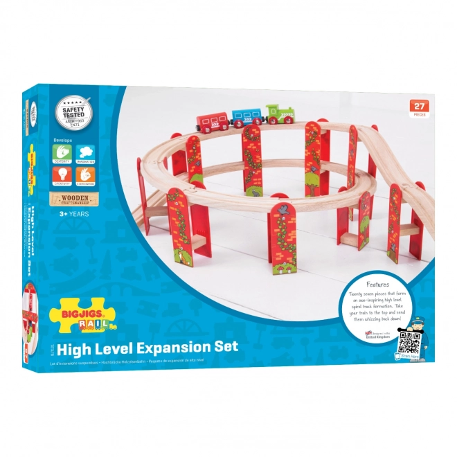 Bigjigs Rail ensemble de rails en bois à niveaux multiples