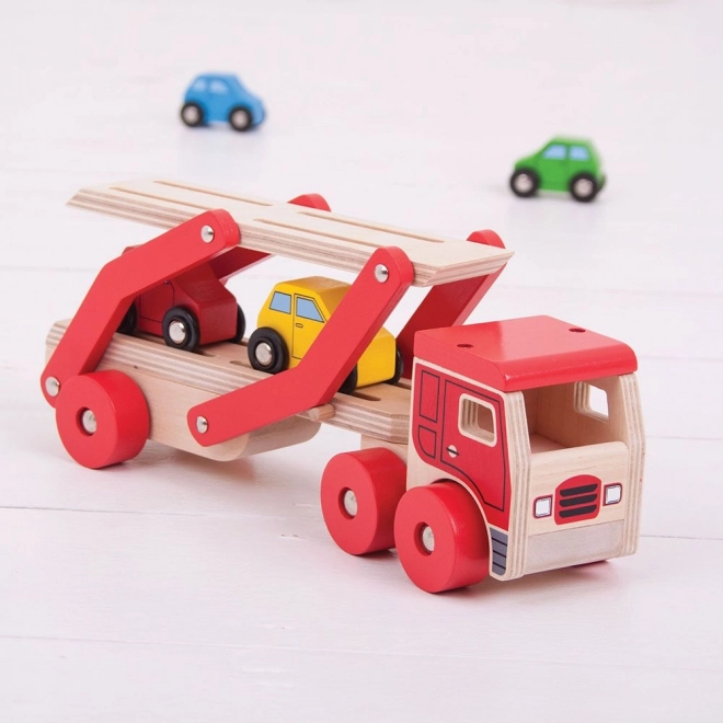 Camion en bois avec voitures de Bigjigs Toys