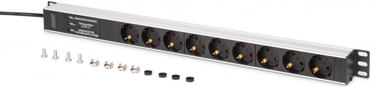 9 prises Schuko orientées à 45°