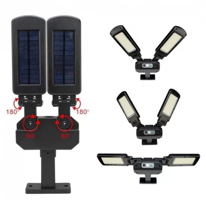 Lampadaire LED solaire avec capteur de mouvement et télécommande
