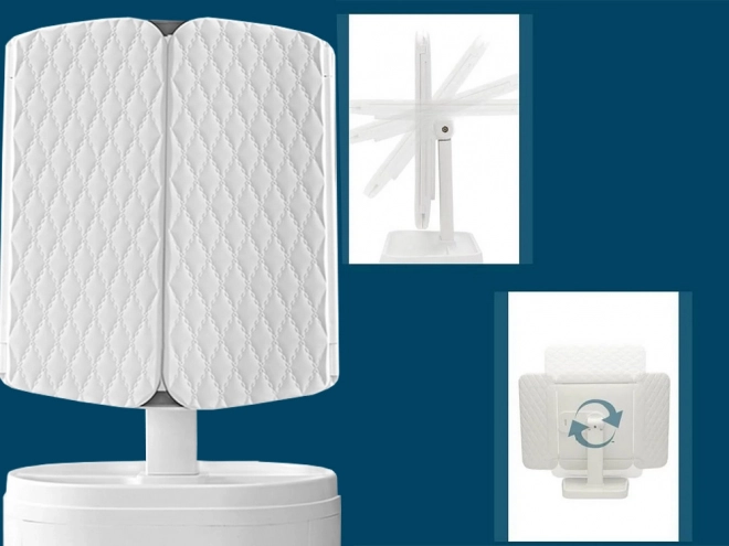 Miroir cosmétique pliable à LED avec éclairage et grossissement
