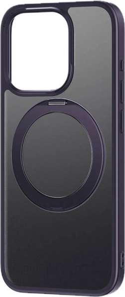 Coque de protection avec support Baseus SkyRing 360° pour iPhone 14 Pro avec verre trempé et kit de nettoyage (violet)