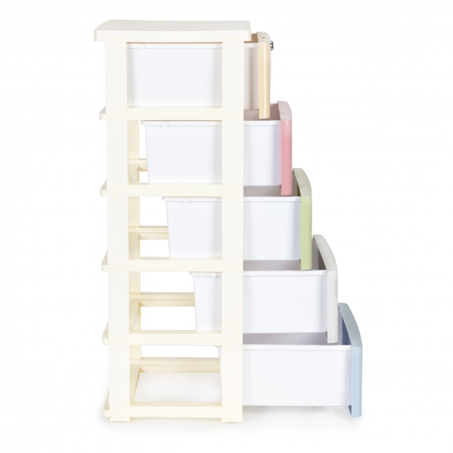 Organisateur d'armoire avec 5 tiroirs coulissants et pieds à roulettes