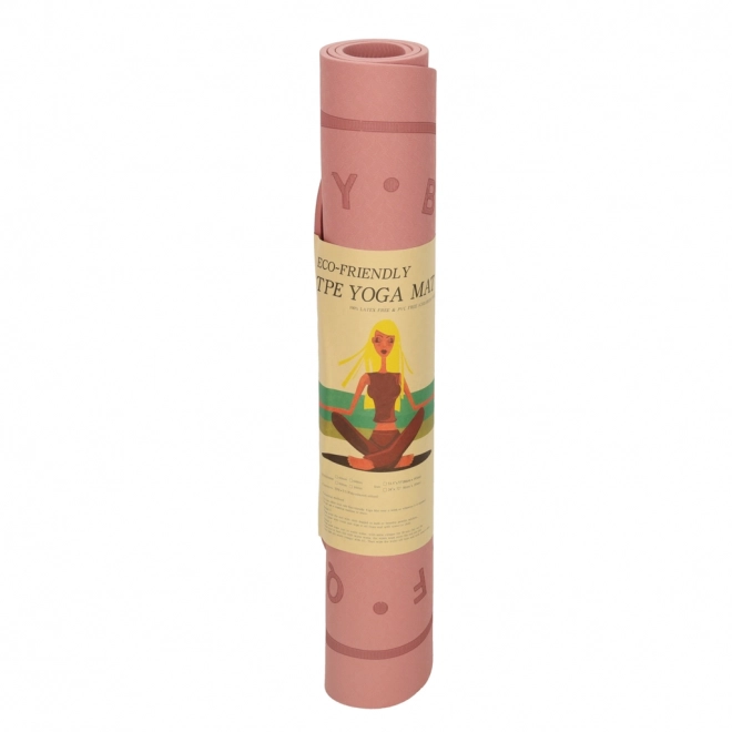 Tapis de yoga avec isolation sonore antidérapante 127x63x0,6 cm rose