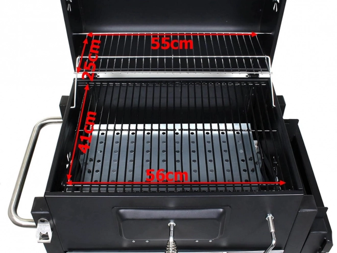 Barbecue de jardin au charbon de bois avec deux grilles et thermomètre