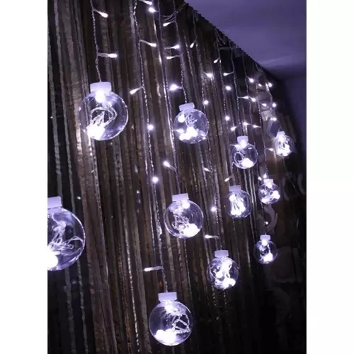 Rideau lumineux 108LED USB - blanc froid KŚ19770