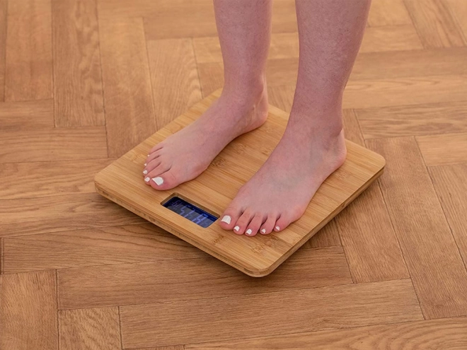 Balance numérique en bambou électronique jusqu'à 180 kg