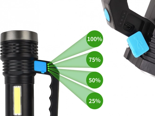 Lampe LED rechargeable 2 en 1 pour usages militaires et policiers
