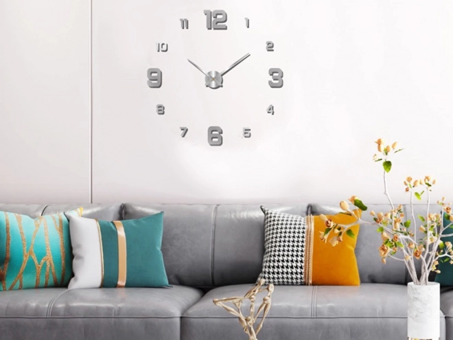 Horloge murale autocollant 3D XXL 130 cm silencieuse