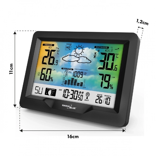Station météorologique sans fil GB540N indicateur de confort, mesure de l'humidité, phases de la lune, horloge avec système DCF