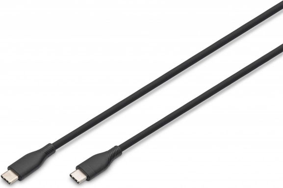 Câble en silicone USB-C vers USB-C, USB 2.0, 60 W, 2 m noir