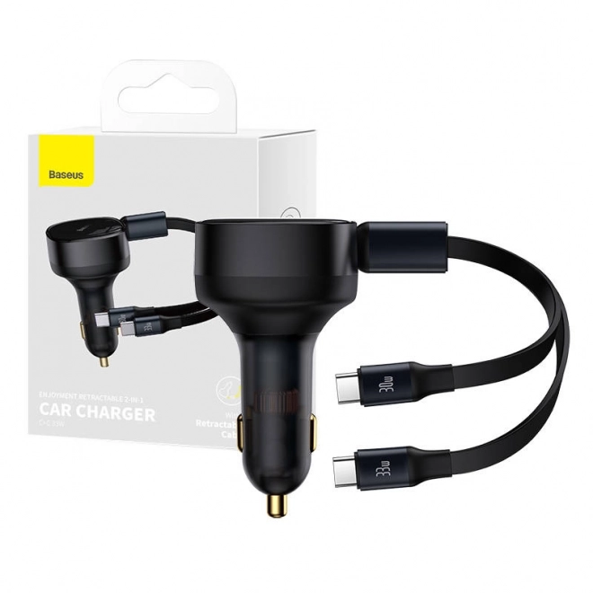 Adaptateur voiture Baseus avec câble USB-C, 33 W