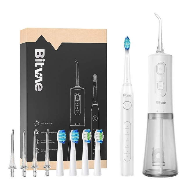 Brosse à dents sonique avec ensemble d'accessoires et douche buccale Bitvae D2+C2 (blanc)