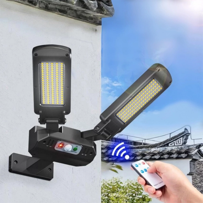 Lampadaire LED solaire avec capteur de mouvement et télécommande