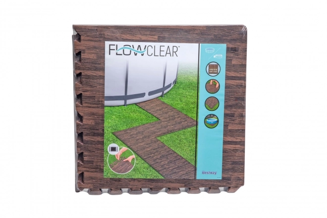 Tapis en mousse motifs bois 50x50cm 12 pièces BESTWAY