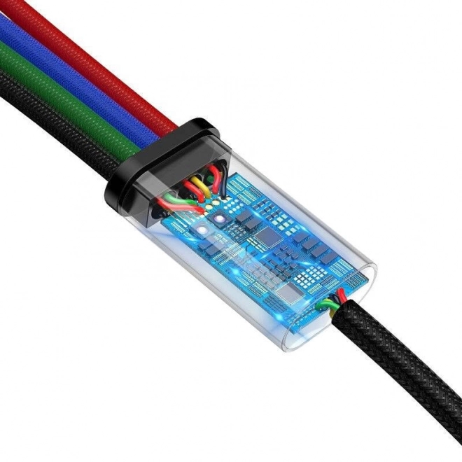 Baseus Câble USB rapide 4 en 1 2xUSB-C / Lightning / Micro 3,5A 1,2m - noir