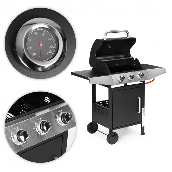 Barbecue de jardin à gaz avec 3 brûleurs
