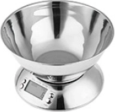 Balance de cuisine électronique avec bol en inox 5 kg, LCD, argent