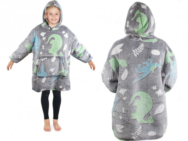 Sweat à capuche lumineux avec dinosaures pour enfants