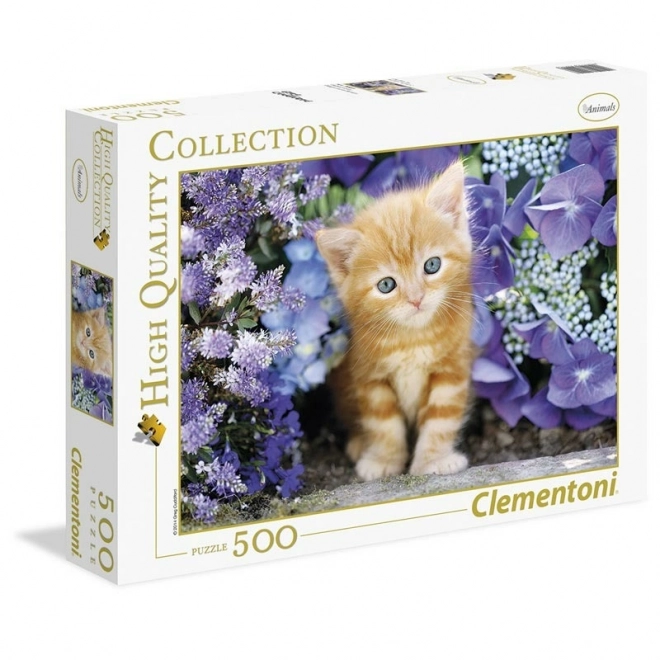 Puzzle chaton dans les fleurs 500 pièces