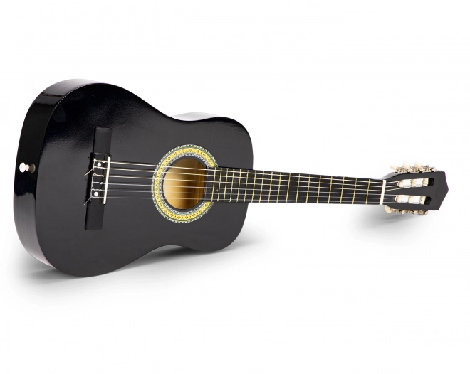 Grande guitare en bois pour enfants 6 cordes ECOTOYS – Noir