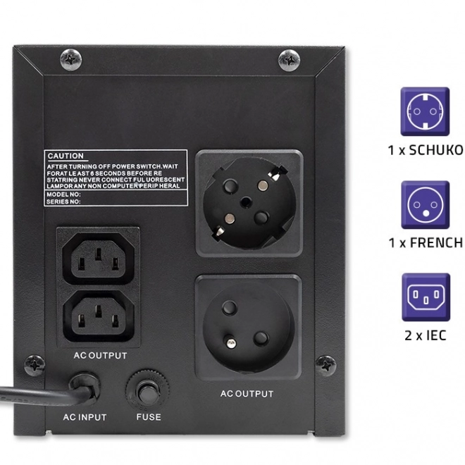Source de secours UPS Qoltec 1500VA 900W