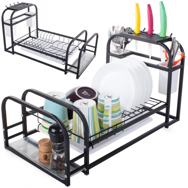 Égouttoir à vaisselle avec plateau et support de style loft
