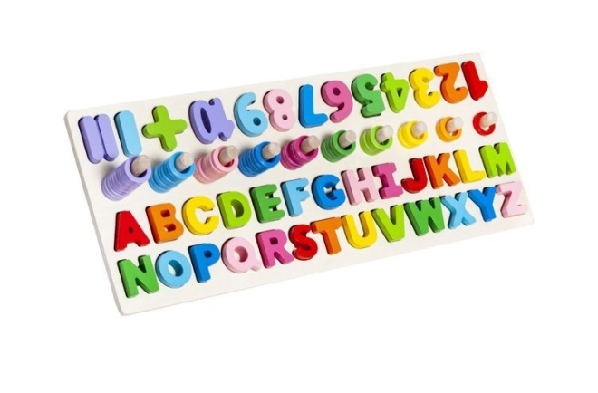 Puzzle en bois abécédaire et chiffres