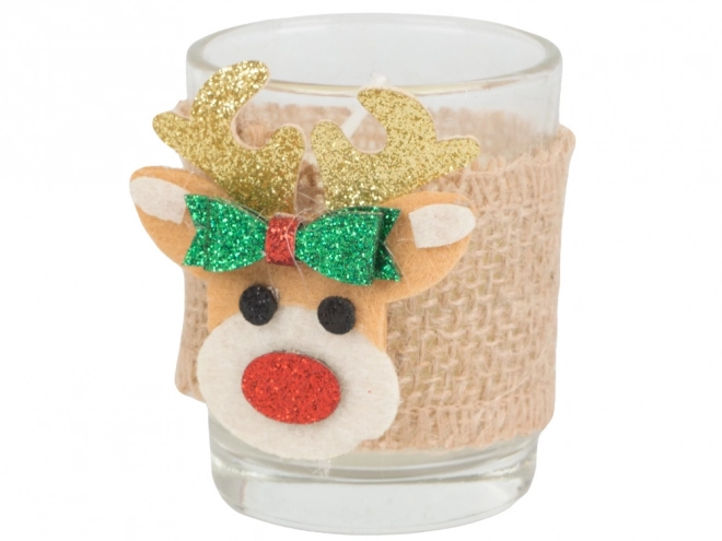 Bougies parfumées en verre avec motif de rennes, ensemble de 2 pcs