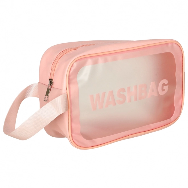 Trousses de toilette transparentes, étanches, ensemble de 3 pièces roses