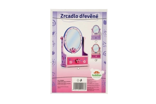 Boîte à bijoux en bois avec miroir pour petites princesses