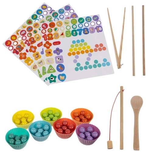 Puzzle en bois à mosaïque avec billes